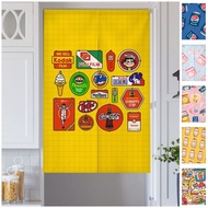 Cartoon Kitchen Door Curtain Velcro Cute Doorway Curtain for Kitchen Half Height Door Curtain Japanese Style Door Curtain Short Customize Door Curtain