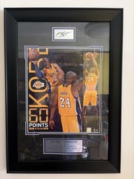 Kobe Bryant 60分簽名紀念畫框