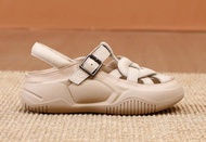 DM SHOES - SANDAL SEPATU WEDGES SLIP WANITA NEW STYLE TALI BELAKANG SOL BESAR OOTD KEKINIAN CK 553