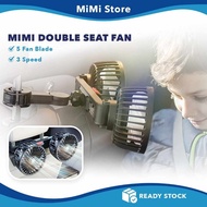 MiMi USB Car Fan Back Headrest Rear Seat Air Cooling Fan 3 speed Wind For Car Van Truck Kipas Kereta Angin Kuat 车风扇