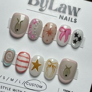 [ByLaw. Nails] Cute Abstract Nails | Press On Nails Korea | Cute Aesthetic False Nails | Nail Art St