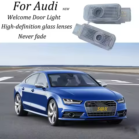 HD Glass Lens Projection Welcome Light For Audi A1 A3 A4 A5 A6 A7 A8 R8 Q3 Q5 Q7 Q8 RS3 RS6 S3 S6 S8