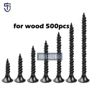 Tiger 500Pcs Black screw/Gypsum Screw for wood and metal wood screw flat head black screw