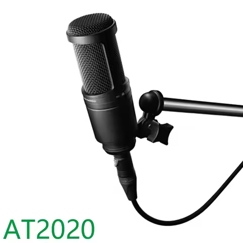 Audio Technica AT2020 Professional Audio Wired Cardioid Condenser Microphone for Pro Studio Live Rec