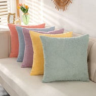 sarung bantal sofa Plush and Soft Macaron Color Thickened Pillowcase, Sofa Decorative cushion cover