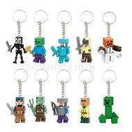 My world Compatible LEGO Keychain School Bag Pendant Building Blocks Little Figures Steve and Alyx a