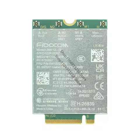 Fibocom L860-GL-16 M.2 LTE CAT16 Module For Thinkpad Laptop X1 Carbon Yoga P16 T16 P16s P16v Gen1 T1