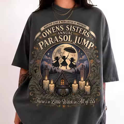 Owens Sisters Shirt Practical Magic Tshirt Witchy Halloween Tee Spooky Season Tshirt Short Sleeve Wo