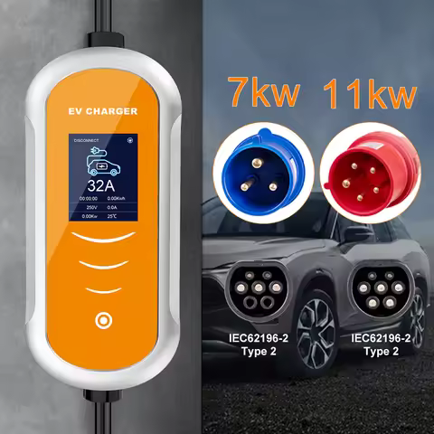 JDMEXEV 7KW EV Portable Charger Type2 11KW EVSE Charging Box CEE Plug Electric Car Charger IEC62196-