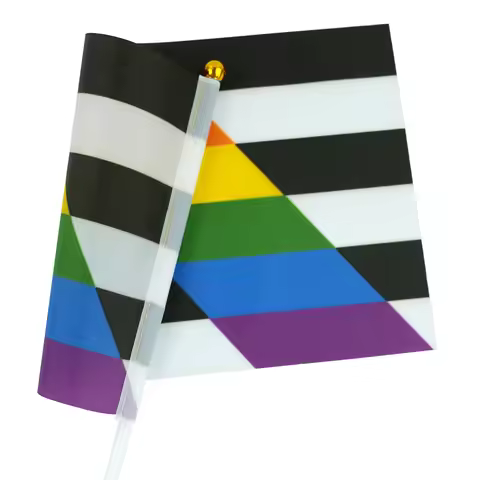 PTEROSAUR-14*21cm Straight Ally Pride Hand Flag, LGBT Straight Alliance Rainbow Hand Waving Small Fl