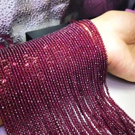 Natural Crystal 2MM 3MM 4MM Wine Red Facet round Beads Loose Beads Half Finished Product Fashion Jew