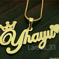 Name necklace, engraved name necklace, custom name necklace, titanium necklace, gold plated necklace