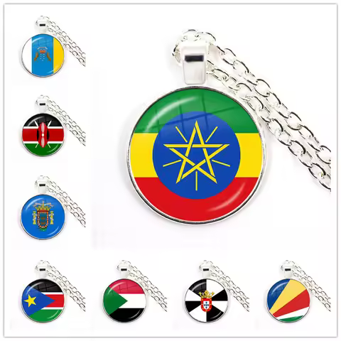 Ethiopia Islas Canarias Kenya Sudan Madeira Melilla South Sudan Ceuta Seychelles National Flag Glass