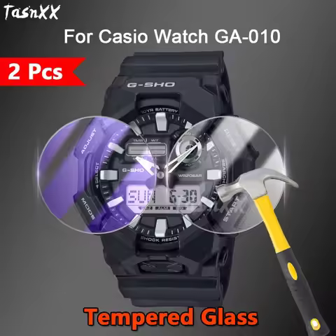 2Pcs For Casio G-Shock GA-010 SmartWatch 2.5D Ultra Slim HD Clear / Anti Purple Light 9M Tempered Gl