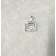 Pure silver 9999 pendant, faceted bead necklace/Loket perak tulen 9999, kalung manik bermuka/足银9999吊