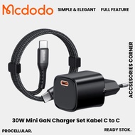 Mcdodo Charger GaN Adaptor 30W PD Fast Charging Cable C to C CH-0082