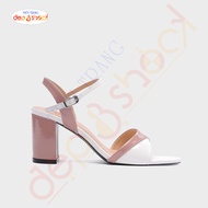 Sandal cao gót quai ngang phối màu thời trang bigsize gót cao 5 phân 7 phân Depvashock