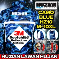 HUZIAN PREMIUM RAINCOAT BAJU HUJAN HZ10 CAMO ARMY M-10XL POLYESTER FREE BAG FAR DISTANCE RIDER