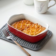 日本霜山 雙耳耐熱陶瓷烤盤/焗烤盤-700ml