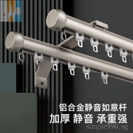 Aluminum Alloy Curtain Track Double Track Mute Sliding Type Roman Rod Single Double Top Single Side Guide Rail Double Side Installation Thickening BG3P