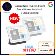 (NEW) LOCAL SET Google Nest Hub 2 with Google Assistant (Chalk/Charcoal) Smart Home Assistant + Sleep Sensing - 1 Year Warranty