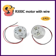 [Ready Stock Supply] 2PCS R300C Mini DC Motor with Cord Motor High Speed Motor Round 1.5V Motor diy 