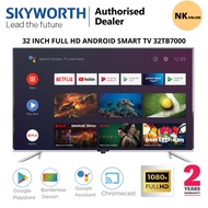 Skyworth 32 Inch Full Hd Digital Tv Android Tv Smart Tv Led Tv 32" Youtube Nexflix 32TB7000