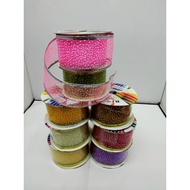 [READY STOCK]  10YRD/ROLL 2.INCH ORGANZA RIBBON /2.INCH FLOWER RIBBON + Titik ( R16)   AZ