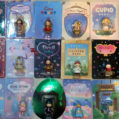 In Stock Authentic POP MART Pucky Anime Action Figures Blind Box Kawaii Elf Hanging Card Dolls Toys 