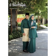 KURUNG SERI/SET COUPLE /B. MELAYU /SET TUNANG /SET NIKAH / BAJU DINNER / BAJU RAYA / EMERALD GREEN