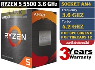 CPU (ซีพียู) AM4 AMD RYZEN 5 5500 3.6 GHz ประกัน 3 ปี