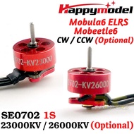 Happymodel SE0702 23000/26000KV 1S 1.0mm Shalf Brushless Motor for Mobula6 ELRS, Mobeetle6 65/75mm FPV Whoop SE0702-2326