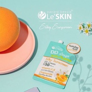 [1กล่องx6ซอง] Le'SKIN Sliky Sunscreen DD Cream SPF50 PA++ 8 ml. เลอสกิน ดีดีครีม เมคอัพเบส กันน้ำ กั