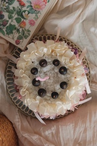 【現貨】6寸永生花蛋糕 索拉花 乾燥花 不凋花 生日 奶油野莓派對