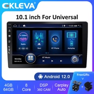 EKLEVA Android12ทั่วไป1 DINเครื่องเล่นวิดีโอวิทยุระบบเสียง GPS สำหรับรถยนต์สเตอริโอ BT สเตอริโออัตโนมัติพร้อม Sd Usb ไวไฟ SWC ขนาด9/10นิ้ว