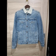 Allsaints Ikano Denim Jacket 淺色 羊羔毛 丹寧外套 牛仔外套 男XS