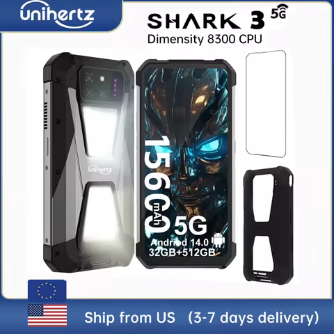 Unihertz Shark 3 by 8849 Rugged Smartphone android 14 3K AMOLED Display 32GB RAM 512GB ROM Dimensity