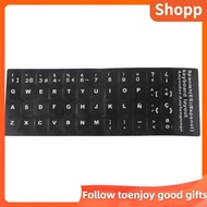 Shopp Keyboard Sticker  Language Decal White Letter Universal Spanish Waterproof for Desktop 10in To 17in Laptop PC
