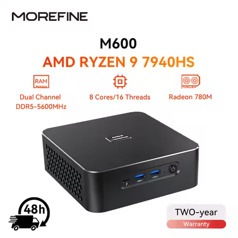 MOREFINE Mini PC AMD Ryzen R9-7940HS R7-7640HS R5-6600H WIN11PRO Desktop Computer DDR5 16GB RAM 1T S