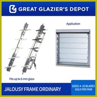 ✫ ✬ ▲ Jalousie Frame Ordinary 4 Blades - 10 Blades for Louver Window 1 Pair Mill Finished Aluminum