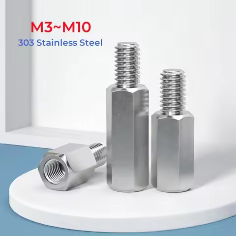 303 Stainless Steel Hex Standoff M3 M4 M5 M6 M8 M10 Male To Female Standoff Spacer Screw Column Pill