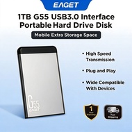 EAGET G55 2.5 Inch External Hard Drive USB3.0 5Gbps Aluminum Alloy Portable HDD Plug Play For Laptop