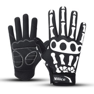 1 Pair Breathable Punk Skeleton Gloves Skeleton Design Skull Ghost Claw Cycling Gloves Shock Absorbi