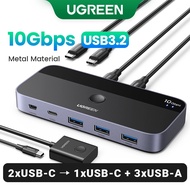 UGREEN 10Gbps USB C KVM Switch USB C 3.2 Switcher for PC Keyboard, Mouse, Printer and Scanner 2 PCs 