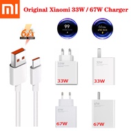 Xiaomi 33W 67W Fast Charger Power Charge Adapter With 6A Type-C Cable QC4.0 Quick Wall Charger For Mi 9 10 11T Xiaomi Redmi Poco X3 F3 K20 Pro Note 10 Pro Note 11 K20 K30 K40