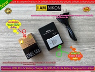 แท่นชาร์จ + แบตกล้อง Nikon EN-EL14 & EN-EL14a Nikon Df D3100 D3200 D3300 D5100 D5200 D5300 D5500 D56