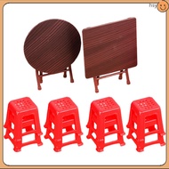 2 Set Chairs Mini Furniture Landscape House Miniature Dollhouse Table 7.30X7.30X7.00CM huyisheng