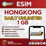 eSIM Hong Kong Unlimited 500MB/1GB Data |1-10 DAYS | ESIM ROAMING | ESIM TRAVEL