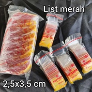 MERAH (RED LIST) PLASTIC CLIP 2.5X3.5 CONTENTS 1000 SHEETS ZIPLOCK/