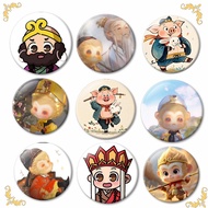 Popular Journey to the West Merchandise Bar Badge Guzi Son Goku 58mm Tinplate Laser Brooch Homemade 